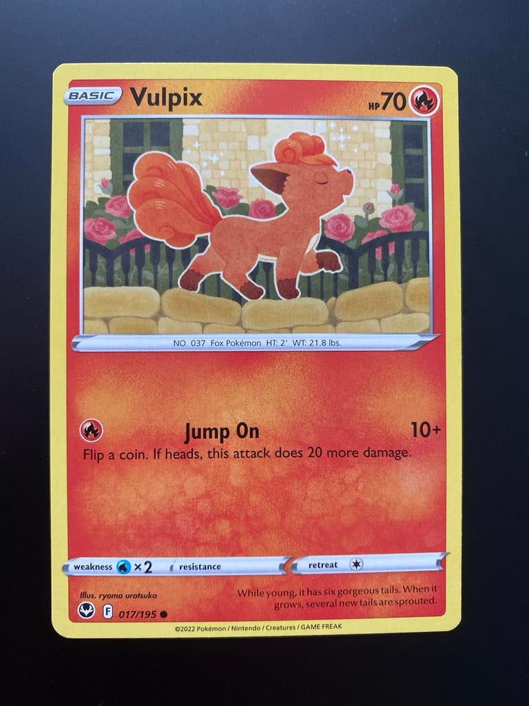 Vulpix 017/195 Pokémon Sworld & Shield Lost Origin Mint, Ophalen of Verzenden, Zo goed als nieuw, Losse kaart