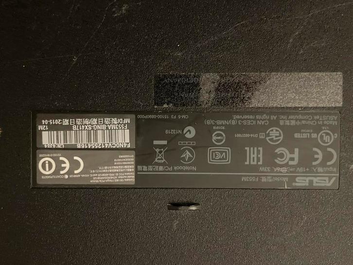 Asus F553M - Defect Toetsenbord, Nieuwe HDD Nodig, Computers en Software, Windows Laptops, Gebruikt, 15 inch, HDD, Qwerty, Ophalen of Verzenden