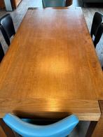 Teakhouten tafel met 6 stoelen, Ophalen, Gebruikt, Teakhout, 200 cm of meer