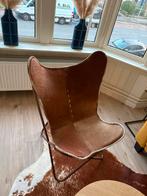 Leunstoel Koeienhuid Bruin, Huis en Inrichting, Stoelen, Ophalen, Zo goed als nieuw, Bruin, Eén
