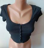 Zwart crop top met knopen - Maat xs, Kleding | Dames, Tops, H&M, Zwart, Ophalen of Verzenden, Zo goed als nieuw