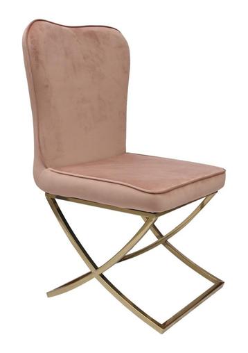 2 laatste velours rosé eetkamer stoelen showroom modellen