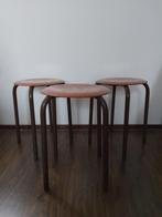 Set van 3 Vintage Schoolkrukken - Indutrieel design, Huis en Inrichting, Krukjes, Overige materialen, Gebruikt, -, -