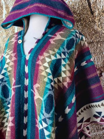 💖Prachtige Alpaca Inka grote poncho met capuchon Uni beschikbaar voor biedingen