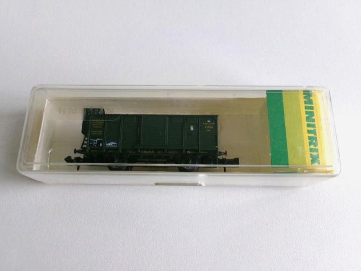 Minitrix 13201 Gesloten Goederenwagon (in ovp), Hobby en Vrije tijd, Modeltreinen | N-Spoor, Zo goed als nieuw, Wagon, Gelijkstroom