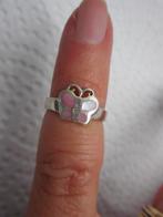 Zilveren kinder ring met vlinder nr.698, Sieraden, Tassen en Uiterlijk, Kindersieraden, Zo goed als nieuw, Ring, Zilver, Verzenden