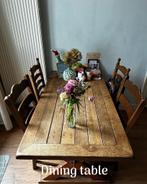 Eettafel + 4 eetkamerstoelen, Huis en Inrichting, Tafels | Eettafels, 50 tot 100 cm, 150 tot 200 cm, Rechthoekig, Eikenhout