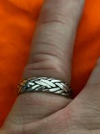 Zilveren gevlochten ring 925 zilver., Sieraden, Tassen en Uiterlijk, Ringen, Gebruikt, Verzenden, 19 tot 20, Dame of Heer