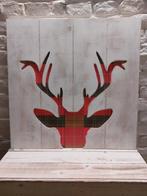 Houten Wanddecoratie Hert, Verzenden, Zo goed als nieuw
