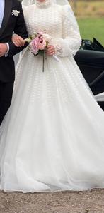 Prachtige trouwjurk maat 40-42 + sluier, Ophalen, Zo goed als nieuw, Wit, Trouwjurk