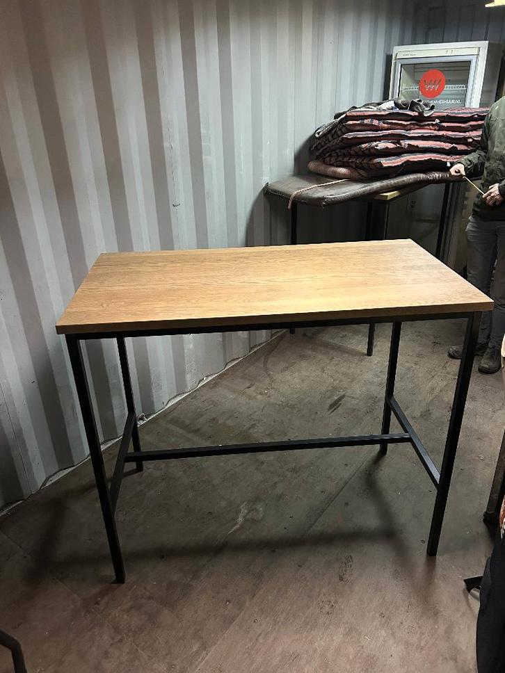 Industriële Sta tafel Houten Blad & Stalen Frame Zeer Stevig, Zakelijke goederen, Horeca | Meubilair en Inrichting, Barinrichting