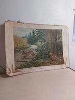 Antieke ouderwetse schoolplaat, Antiek en Kunst, Antiek | Schoolplaten, Ophalen, Natuur en Biologie