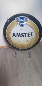 Amstel bier lichtbak lamp, Verzamelen, Biermerken, Ophalen, Gebruikt, Reclamebord, Plaat of Schild, Amstel