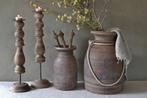 Oude houten Himachal pot / Nepalese kruik, Ophalen, Overige materialen, Gebruikt, Overige kleuren