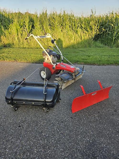 Tielburger TK18 veegmachine benzine met E-start, Tuin en Terras, Grasmaaiers, Gebruikt, 50 cm of meer, Cirkelmaaier, Ophalen