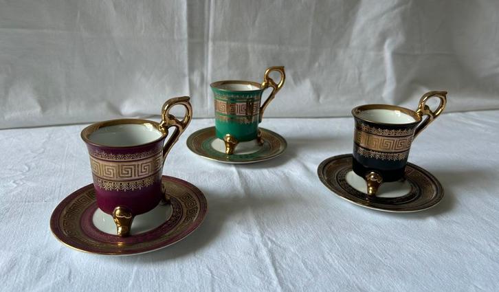 Set van 6 vintage espresso kopjes met schotel, Antiek en Kunst, Antiek | Servies los, Ophalen of Verzenden