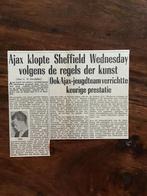 Voetbal krantenartikel Ajax Sheffield Wednesday augustus ‘62, Ophalen of Verzenden, Gebruikt, Ajax