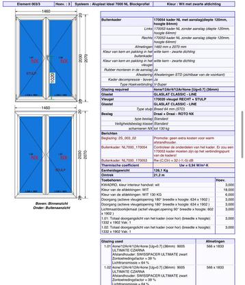 3 Nieuwe Witte Balkondeuren beschikbaar voor biedingen