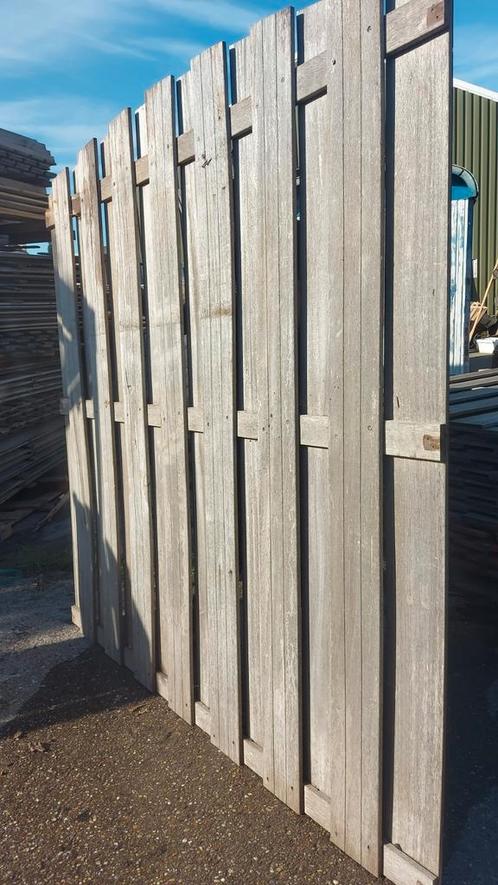 Schuttingscherm hardhout /180x180 gebruikt, Tuin en Terras, Palen, Balken en Planken, Gebruikt, Planken, Hardhout, Ophalen