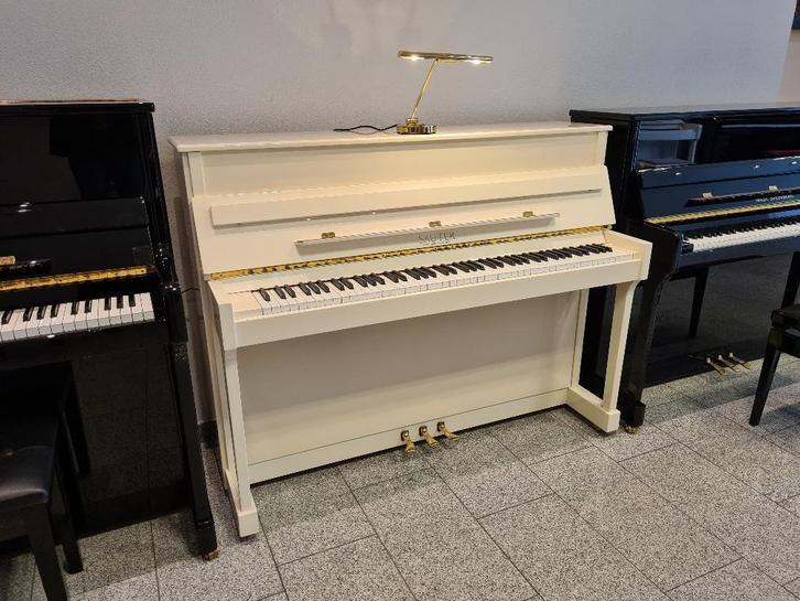 Sauter 112T PWH wit hoogglans piano occasion 1989, Muziek en Instrumenten, Piano's, Gebruikt, Piano, Wit, Hoogglans, Ophalen of Verzenden
