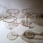 4 Moser of Lobmeyr gelobde kristallen wijnglazen vintage, Antiek en Kunst, Verzenden