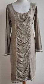 Les Bleus beige jurkje met bies mt. 36, Kleding | Dames, Beige, Ophalen of Verzenden, Zo goed als nieuw, Maat 36 (S)