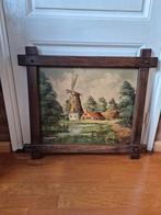 Schilderij met molen in houten lijst, Ophalen