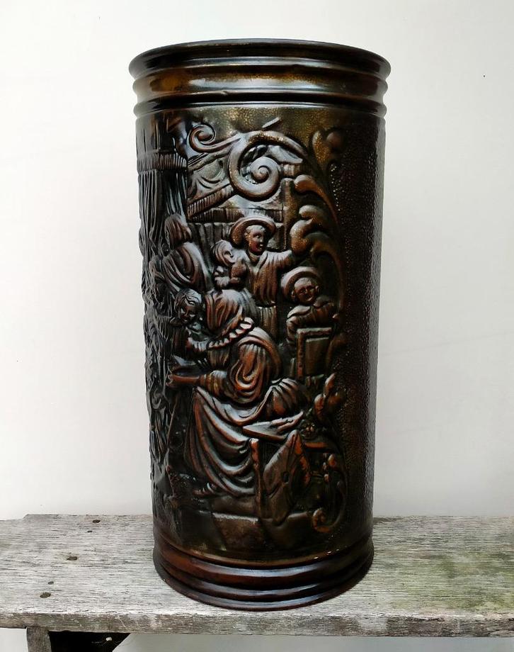Antiek Bronzen Paraplubak Paraplupot Paraplustandaard, Huis en Inrichting, Woonaccessoires | Paraplubakken, Zo goed als nieuw