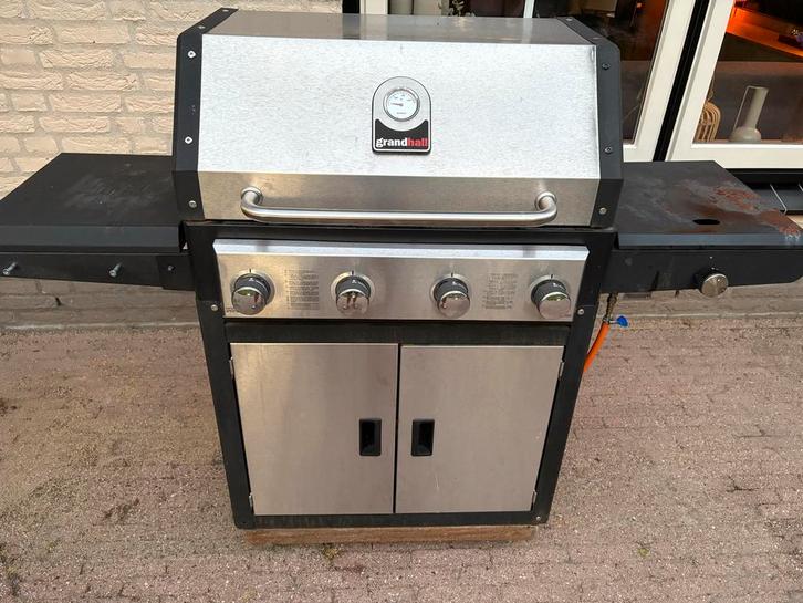 Grandhall Xenon 4 Barbecue met Zijbrander en gasfles, Tuin en Terras, Barbecue-accessoires, Gebruikt, Ophalen