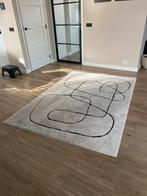 Mooi vloerkleed organische vormen gebr wit met zwart 160x230, Huis en Inrichting, Stoffering | Tapijten en Kleden, Ophalen, Crème