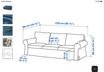 Ikea Ektorp 3 zits bank ,blauw Kilanda, gekocht op 27-3-2025 - afbeelding 3