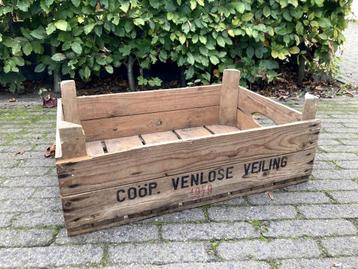 Houten veilingkratten/kisten Coöp Venlose Veiling - 9 stuks beschikbaar voor biedingen