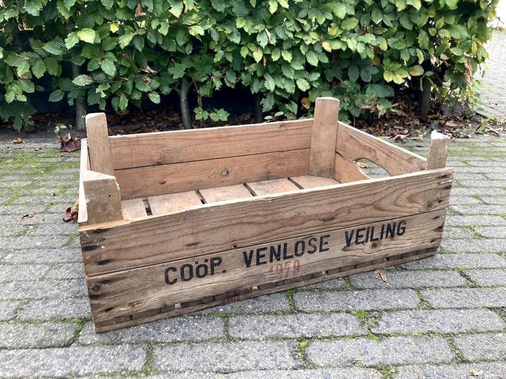 Houten veilingkratten/kisten Coöp Venlose Veiling - 9 stuks, Huis en Inrichting, Woonaccessoires | Kisten, Gebruikt, Minder dan 50 cm
