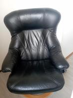 Zwarte Draaifauteuil Leatherlook, Huis en Inrichting, Fauteuils, Gebruikt, Ophalen of Verzenden, 75 tot 100 cm, Modern