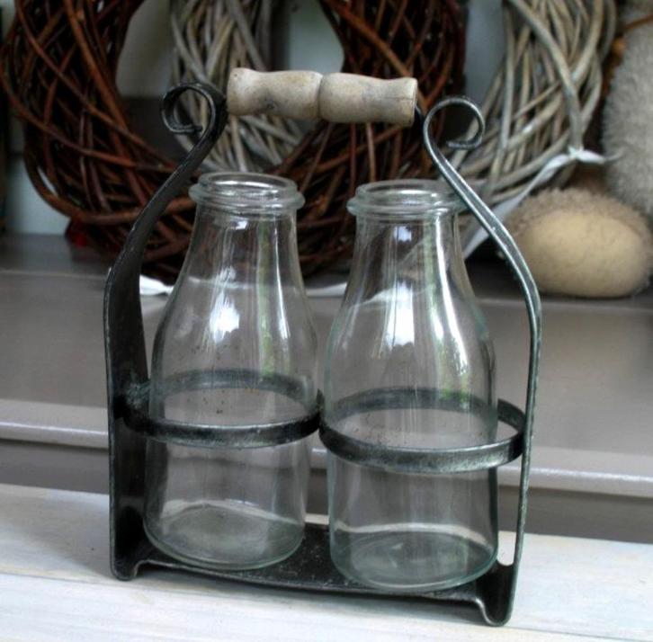 Brocante flessenhouder, Antiek en Kunst, Curiosa en Brocante, Ophalen of Verzenden