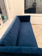Blauwe Velvet (slaap)Bank - Zo als nieuw en Stijlvol, Ophalen, Driepersoons, 75 tot 100 cm, Zo goed als nieuw