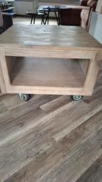 Bijzettafel / Salontafel op Wielen - 60x60, Huis en Inrichting, Tafels | Salontafels, Gebruikt, 50 tot 100 cm, Vierkant, Metaal