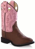 Kinder western laarzen / cowboy boots echt leder roze bruin, Kinderen en Baby's, Schoenen, Nieuw, Old West USA, Meisje