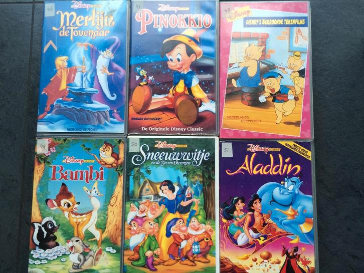 Diverse kinder VHS Video's zie lijst € 2,50 p. st., Cd's en Dvd's, VHS | Kinderen en Jeugd, Zo goed als nieuw, Tekenfilms en Animatie