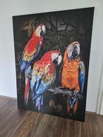 Papagaai Schilderij Canvas., Ophalen, Zo goed als nieuw, Schilderij, 75 cm of meer