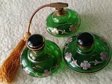 Vintage Parfumset, 3-delig, Groen beschikbaar voor biedingen
