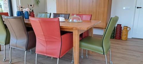 eetkamerstoel Funk leer (Goossens Meubelen), Huis en Inrichting, Stoelen, Zo goed als nieuw, Vijf, Zes of meer stoelen, Leer, Overige materialen