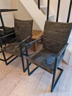 Zes eetkamer stoelen, Ophalen, Gebruikt, Metaal, Grijs