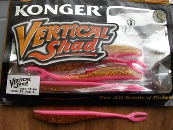 5 stuks Konger Vertical Shad / roofvis shads /kunstaas shads beschikbaar voor biedingen