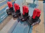Milwaukee M12B4 M12B6 accu 4 stuks, Doe-het-zelf en Verbouw, Gereedschap | Machine-onderdelen en Toebehoren, Ophalen of Verzenden