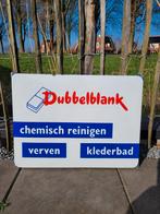 Emaille bord dubbelblank, Ophalen of Verzenden, Gebruikt, Reclamebord