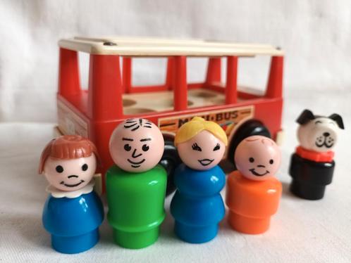 Fisher Price vintage minibus compleet met poppetjes, Kinderen en Baby's, Speelgoed | Fisher-Price, Zo goed als nieuw, Ophalen of Verzenden