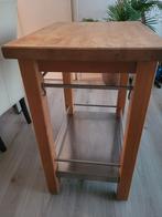 Houten Keukentrolley met Metalen Onderplaat, Ophalen, 25 tot 50 cm, 50 tot 100 cm, Minder dan 100 cm