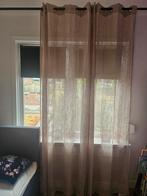 Beige gordijnen met roede, Huis en Inrichting, Gebruikt, 200 cm of meer, 150 tot 200 cm, Ophalen of Verzenden