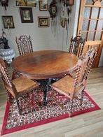 Antieke Mechelse ovale tafel en 4 stoelen, Ophalen of Verzenden